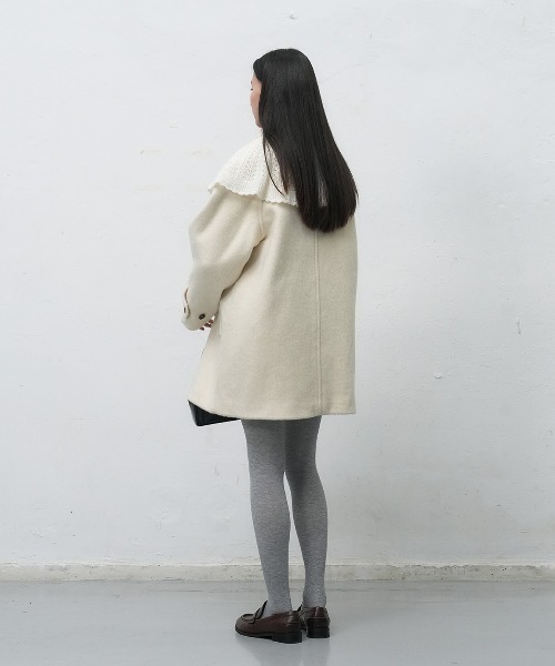 GENERAL IDEA（ジェネラルアイデア）の「【GENERAL IDEA】ウールバルマカンハーフコート / WOOL BALMACAN HALF-COAT（チェスターコート・レディース・ネイビー/オートミール/チャコール・L/M/S）」の15枚目の写真