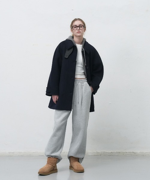 GENERAL IDEA（ジェネラルアイデア）の「【GENERAL IDEA】ウールバルマカンハーフコート / WOOL BALMACAN HALF-COAT（チェスターコート・レディース・ネイビー/オートミール/チャコール・L/M/S）」の19枚目の写真