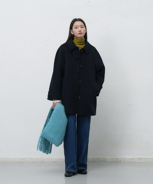 GENERAL IDEA（ジェネラルアイデア）の「【GENERAL IDEA】ウールバルマカンハーフコート / WOOL BALMACAN HALF-COAT（チェスターコート・レディース・ネイビー/オートミール/チャコール・L/M/S）」の17枚目の写真