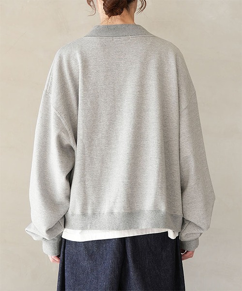 SOLAMONAT(ソラモナ)の「ふわりと裏毛 ハーフジッププルオーバー(Tシャツ/カットソー・レディース・杢グレー/ブラック/オートミール・FREE)」の13枚目の写真