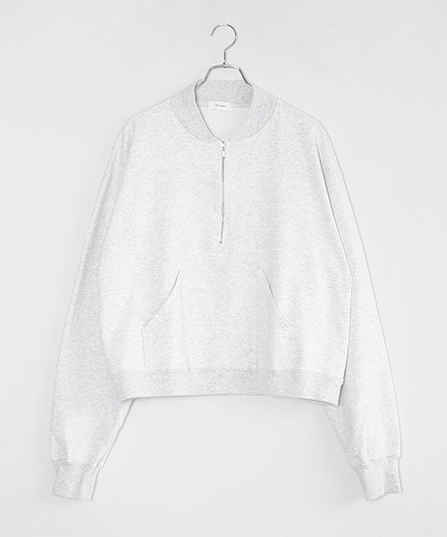 SOLAMONAT(ソラモナ)の「ふわりと裏毛 ハーフジッププルオーバー(Tシャツ/カットソー・レディース・杢グレー/ブラック/オートミール・FREE)」の10枚目の写真