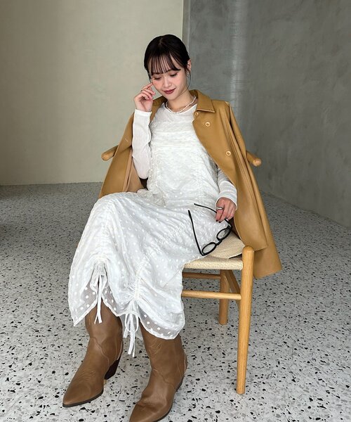 mystic(ミスティック)の「【@akane__11.1企画】ドロストフラワーキャミワンピース(ワンピース・レディース・オフホワイト/ブラック・FREE/2)」の10枚目の写真