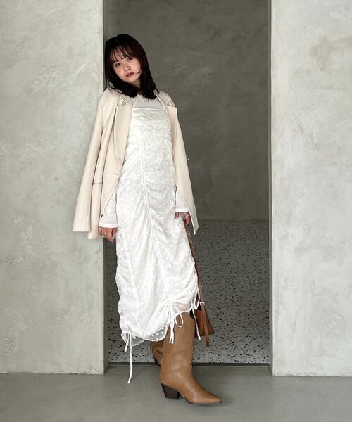 mystic(ミスティック)の「【@akane__11.1企画】ドロストフラワーキャミワンピース(ワンピース・レディース・オフホワイト/ブラック・FREE/2)」の18枚目の写真