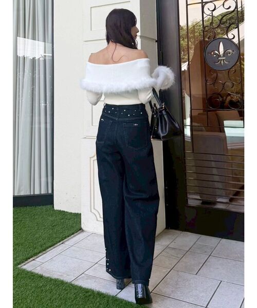 MERCURYDUO（マーキュリーデュオ）の「【追加生産】フェイクファートリミングニット（ニット/セーター・レディース・ライトグレー/オフホワイト/ブラック・FREE）」の18枚目の写真