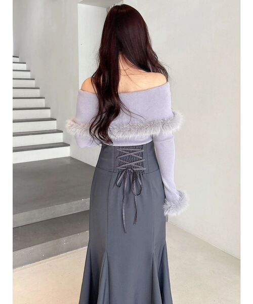 MERCURYDUO（マーキュリーデュオ）の「【追加生産】フェイクファートリミングニット（ニット/セーター・レディース・ライトグレー/オフホワイト/ブラック・FREE）」の20枚目の写真