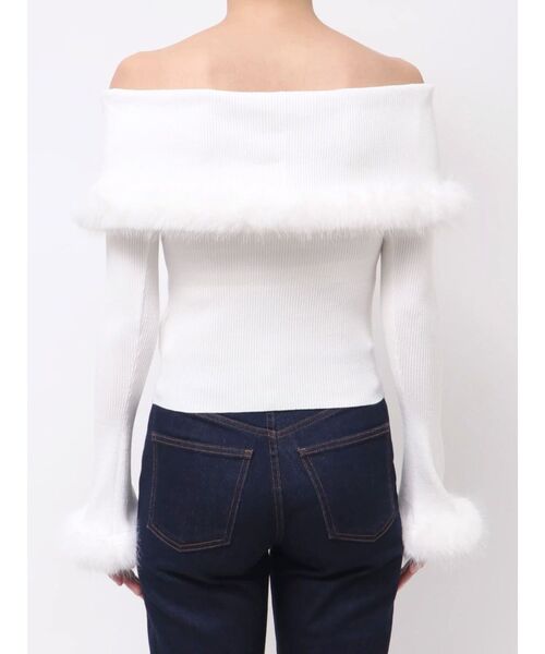 MERCURYDUO（マーキュリーデュオ）の「【追加生産】フェイクファートリミングニット（ニット/セーター・レディース・ライトグレー/オフホワイト/ブラック・FREE）」の14枚目の写真