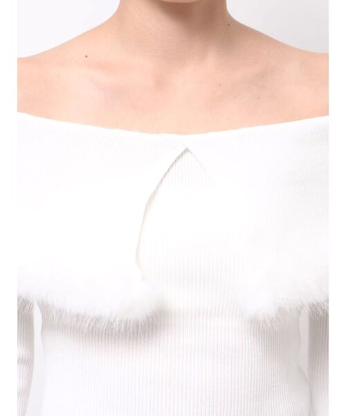 MERCURYDUO（マーキュリーデュオ）の「【追加生産】フェイクファートリミングニット（ニット/セーター・レディース・ライトグレー/オフホワイト/ブラック・FREE）」の13枚目の写真