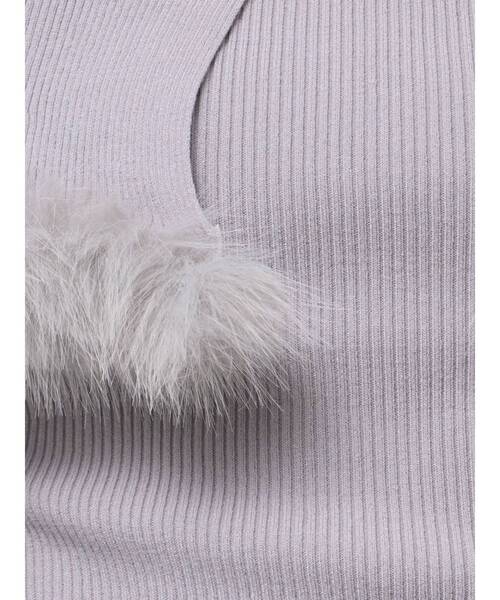 MERCURYDUO（マーキュリーデュオ）の「【追加生産】フェイクファートリミングニット（ニット/セーター・レディース・ライトグレー/オフホワイト/ブラック・FREE）」の8枚目の写真