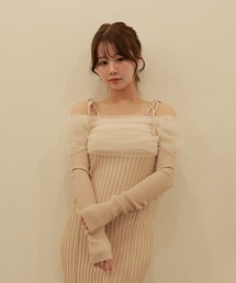*M DOLLY original* chiffon terra knit dress/シフォンテラニットドレス