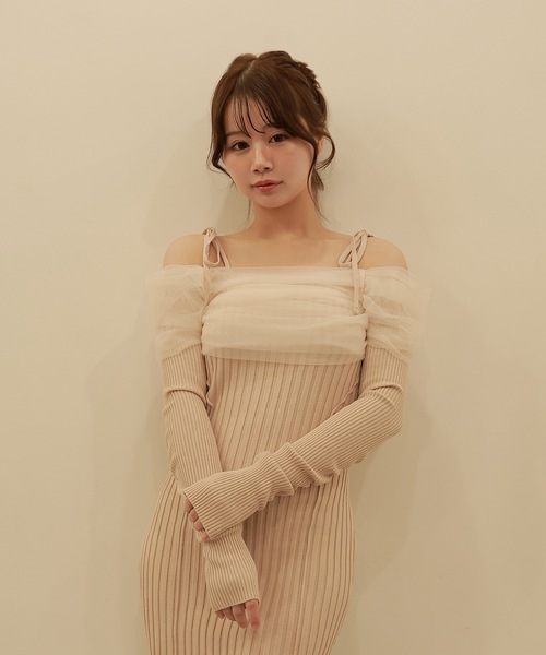 M DOLLY original* chiffon terra knit dress/シフォンテラニット