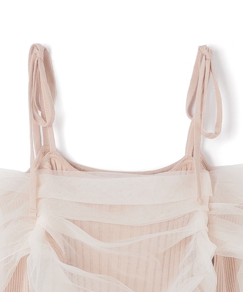 M DOLLY(エムドリー)の「*M DOLLY original* chiffon terra knit dress/シフォンテラニットドレス(ワンピース・レディース・ベージュ/ブラック・FREE)」の7枚目の写真