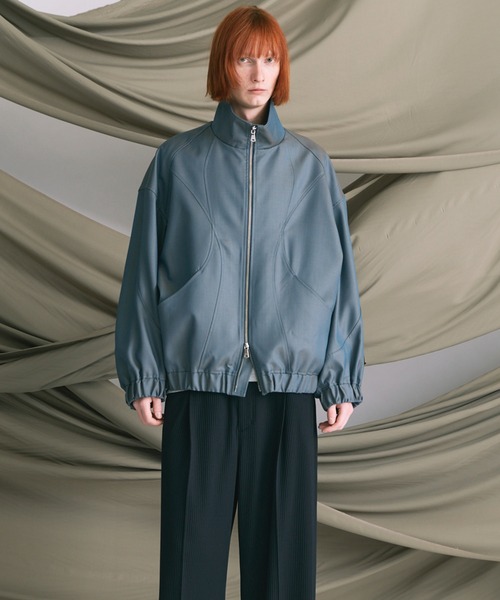 MAISON SPECIAL（メゾンスペシャル）の「《UNISEX》4 Colors Chambray Washable Wool Prime-Over Switching Stand Collar Blouson/4色シャンブレーウォッシャブルウールプライムオーバースイッチングスタンドカラーブルゾン【MAISON SPECIAL/メゾンスペシャル】■セットアップ対応■（ブルゾン・メンズ・ダークブルー/ブラック/グレー/チャコールグレー/ホワイト・0/1/2）」の9枚目の写真