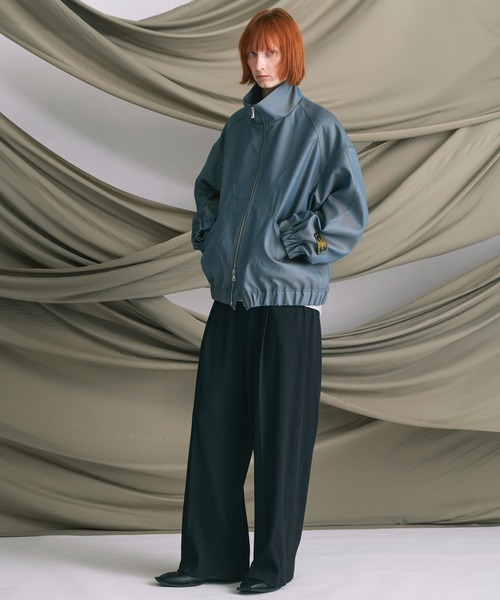 MAISON SPECIAL（メゾンスペシャル）の「《UNISEX》4 Colors Chambray Washable Wool Prime-Over Switching Stand Collar Blouson/4色シャンブレーウォッシャブルウールプライムオーバースイッチングスタンドカラーブルゾン【MAISON SPECIAL/メゾンスペシャル】■セットアップ対応■（ブルゾン・メンズ・ダークブルー/ブラック/グレー/チャコールグレー/ホワイト・0/1/2）」の6枚目の写真