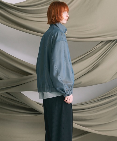 MAISON SPECIAL（メゾンスペシャル）の「《UNISEX》4 Colors Chambray Washable Wool Prime-Over Switching Stand Collar Blouson/4色シャンブレーウォッシャブルウールプライムオーバースイッチングスタンドカラーブルゾン【MAISON SPECIAL/メゾンスペシャル】■セットアップ対応■（ブルゾン・メンズ・ダークブルー/ブラック/グレー/チャコールグレー/ホワイト・0/1/2）」の10枚目の写真