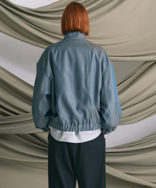 MAISON SPECIAL（メゾンスペシャル）の「《UNISEX》4 Colors Chambray Washable Wool Prime-Over Switching Stand Collar Blouson/4色シャンブレーウォッシャブルウールプライムオーバースイッチングスタンドカラーブルゾン【MAISON SPECIAL/メゾンスペシャル】■セットアップ対応■（ブルゾン・メンズ・ダークブルー/ブラック/グレー/チャコールグレー/ホワイト・0/1/2）」の11枚目の写真