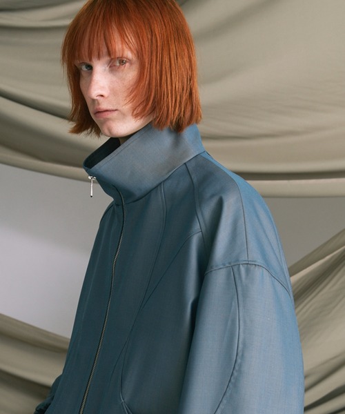 MAISON SPECIAL（メゾンスペシャル）の「《UNISEX》4 Colors Chambray Washable Wool Prime-Over Switching Stand Collar Blouson/4色シャンブレーウォッシャブルウールプライムオーバースイッチングスタンドカラーブルゾン【MAISON SPECIAL/メゾンスペシャル】■セットアップ対応■（ブルゾン・メンズ・ダークブルー/ブラック/グレー/チャコールグレー/ホワイト・0/1/2）」の13枚目の写真