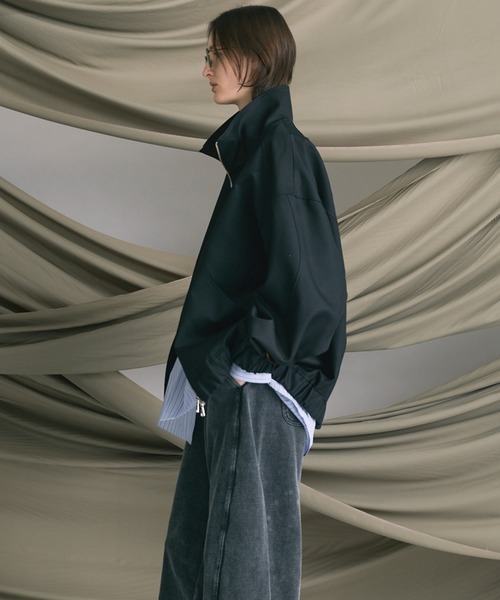 MAISON SPECIAL（メゾンスペシャル）の「《UNISEX》4 Colors Chambray Washable Wool Prime-Over Switching Stand Collar Blouson/4色シャンブレーウォッシャブルウールプライムオーバースイッチングスタンドカラーブルゾン【MAISON SPECIAL/メゾンスペシャル】■セットアップ対応■（ブルゾン・メンズ・ダークブルー/ブラック/グレー/チャコールグレー/ホワイト・0/1/2）」の15枚目の写真