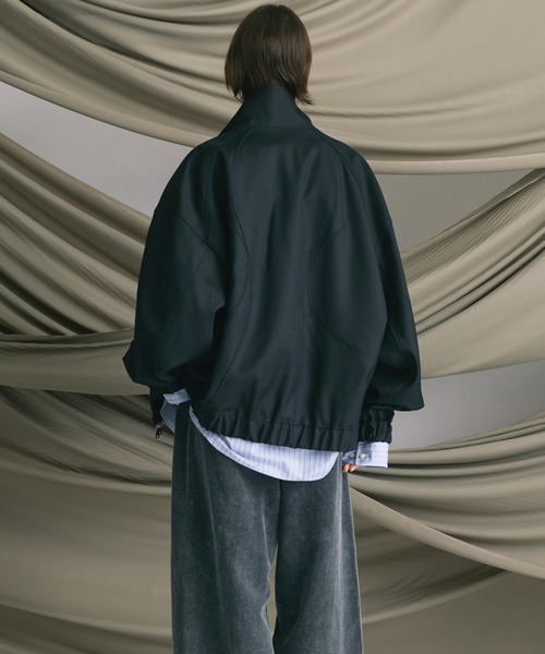 MAISON SPECIAL（メゾンスペシャル）の「《UNISEX》4 Colors Chambray Washable Wool Prime-Over Switching Stand Collar Blouson/4色シャンブレーウォッシャブルウールプライムオーバースイッチングスタンドカラーブルゾン【MAISON SPECIAL/メゾンスペシャル】■セットアップ対応■（ブルゾン・メンズ・ダークブルー/ブラック/グレー/チャコールグレー/ホワイト・0/1/2）」の16枚目の写真