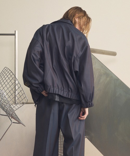 UNISEX》4 Colors Chambray Washable Wool Prime-Over Switching Stand UNISEX》4 Colors Chambray Washable Wool Prime-Over Switching Stand