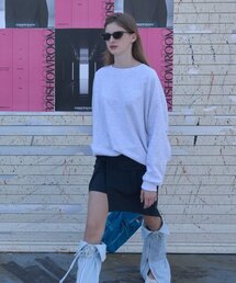 320SHOWROOM（320ショールーム）の「Pintuck raglan sleeve Logo embroidery Sweat shirt Melange（スウェット）」