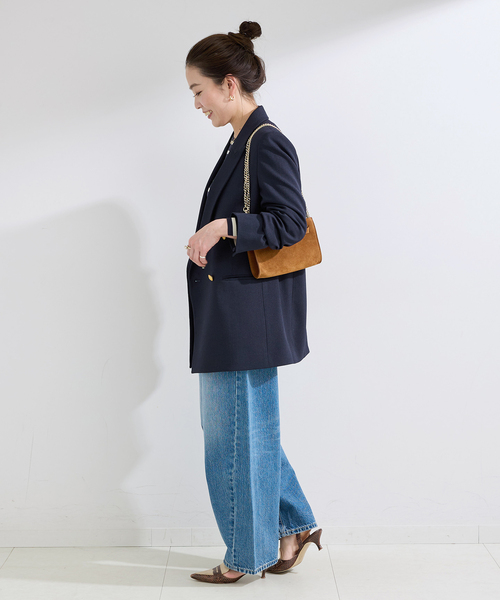 B.C STOCK（ベーセーストック）の「《S/M展開あり》Wブレストピークド4Bジャケット2（テーラードジャケット・レディース・ネイビー/ベージュ・MEDIUM/SMALL）」の21枚目の写真