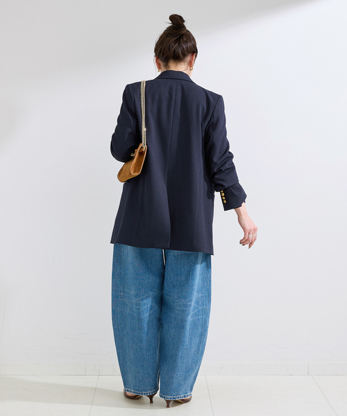 B.C STOCK（ベーセーストック）の「《S/M展開あり》Wブレストピークド4Bジャケット2（テーラードジャケット・レディース・ネイビー/ベージュ・MEDIUM/SMALL）」の3枚目の写真