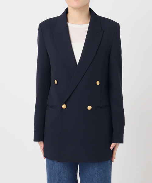 B.C STOCK（ベーセーストック）の「《S/M展開あり》Wブレストピークド4Bジャケット2（テーラードジャケット・レディース・ネイビー/ベージュ・MEDIUM/SMALL）」の8枚目の写真
