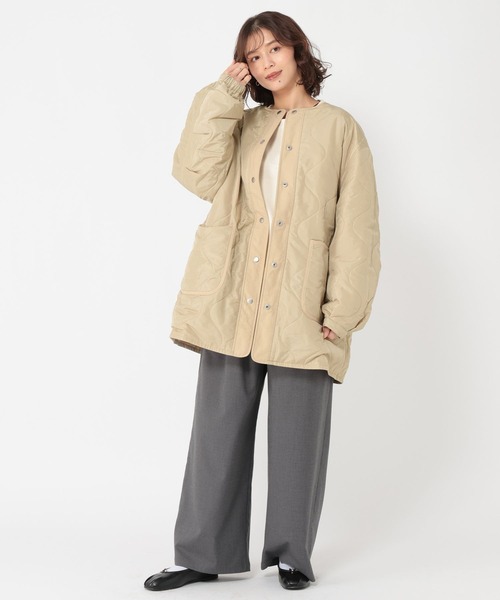 studio CLIP（スタディオクリップ）の「リバーシブルノーカラーコート[プチサイズあり]（ノーカラーコート・レディース・アイボリー/ベージュ/ライトグリーン・PF/FREE）」の20枚目の写真
