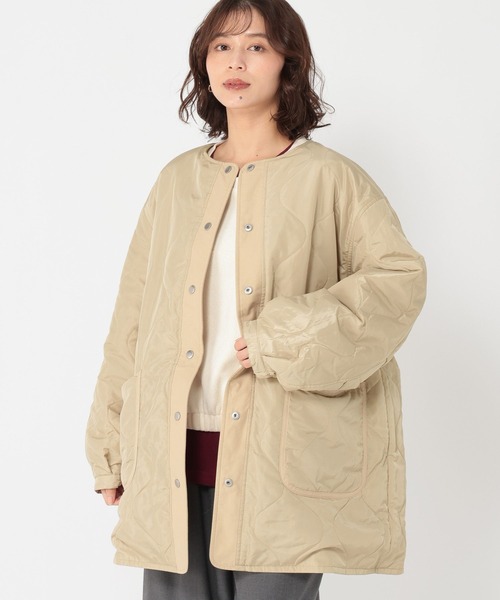 studio CLIP（スタディオクリップ）の「リバーシブルノーカラーコート[プチサイズあり]（ノーカラーコート・レディース・アイボリー/ベージュ/ライトグリーン・PF/FREE）」の22枚目の写真