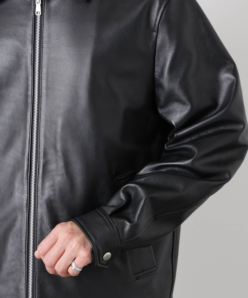 NANO universe(ナノユニバース)の「レザーシングルライダースジャケット(ライダースジャケット・メンズ・ブラック・S/M/L/XL)」の12枚目の写真