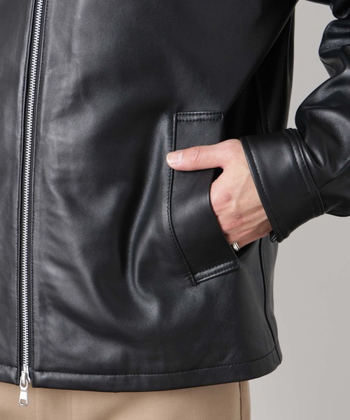 NANO universe(ナノユニバース)の「レザーシングルライダースジャケット(ライダースジャケット・メンズ・ブラック・S/M/L/XL)」の13枚目の写真