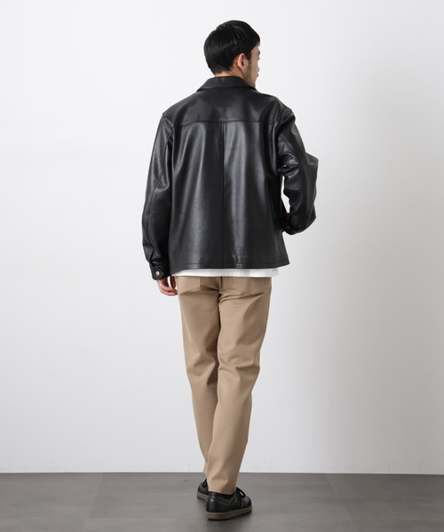 NANO universe(ナノユニバース)の「レザーシングルライダースジャケット(ライダースジャケット・メンズ・ブラック・S/M/L/XL)」の8枚目の写真