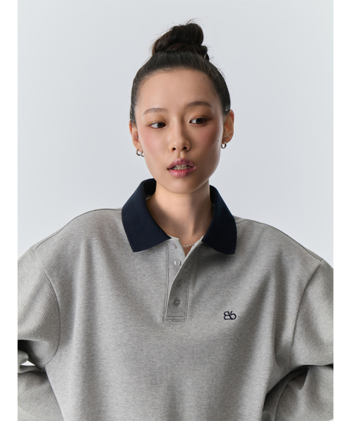 Bb' BENETTON（ビーフラットベネトン）の「配色ラグビー長袖Tシャツ (グレー)（Tシャツ/カットソー・レディース・その他・ONE SIZE）」の2枚目の写真