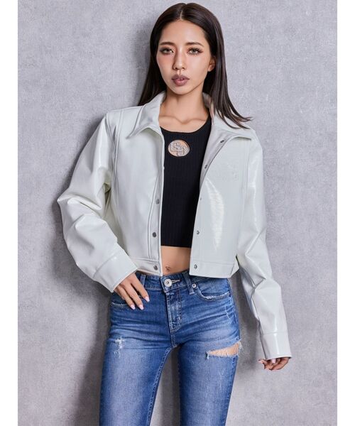 GYDA（ジェイダ）の「GG bijou MOLDニットトップス（ニット/セーター・レディース・ブラック/オフホワイト・FREE）」の21枚目の写真