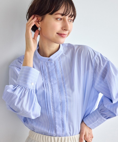 ROPE' PICNIC（ロペピクニック）の「ボウタイリボンシャツ/花粉ガード・防シワ（シャツ/ブラウス・レディース・オフホワイト/サックスブルー/ブルー/ラベンダー・FREE）」の20枚目の写真