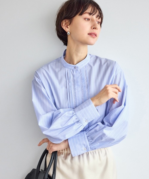 ROPE' PICNIC（ロペピクニック）の「ボウタイリボンシャツ/花粉ガード・防シワ（シャツ/ブラウス・レディース・オフホワイト/サックスブルー/ブルー/ラベンダー・FREE）」の21枚目の写真