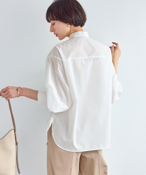 ROPE' PICNIC（ロペピクニック）の「ボウタイリボンシャツ/花粉ガード・防シワ（シャツ/ブラウス・レディース・オフホワイト/サックスブルー/ブルー/ラベンダー・FREE）」の8枚目の写真