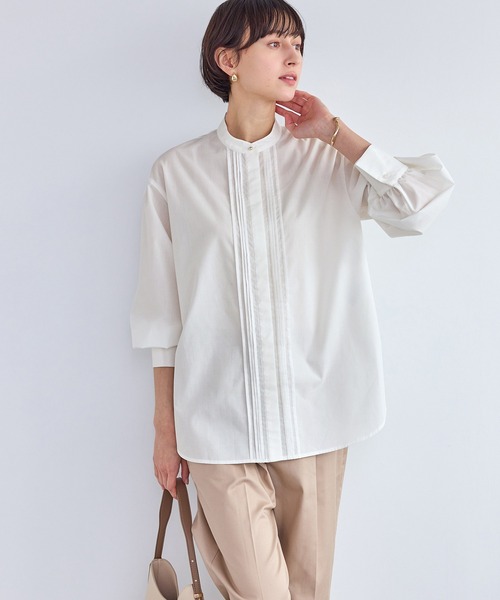 ROPE' PICNIC（ロペピクニック）の「ボウタイリボンシャツ/花粉ガード・防シワ（シャツ/ブラウス・レディース・オフホワイト/サックスブルー/ブルー/ラベンダー・FREE）」の9枚目の写真