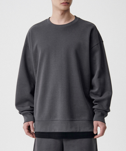 MUSINSA STANDARD（ムシンサスタンダード）の「クールタンダードレイヤードクルーネックTシャツ_通常丈 [ブラック]（Tシャツ/カットソー・メンズ・その他・L/2XL/XL/M）」の2枚目の写真