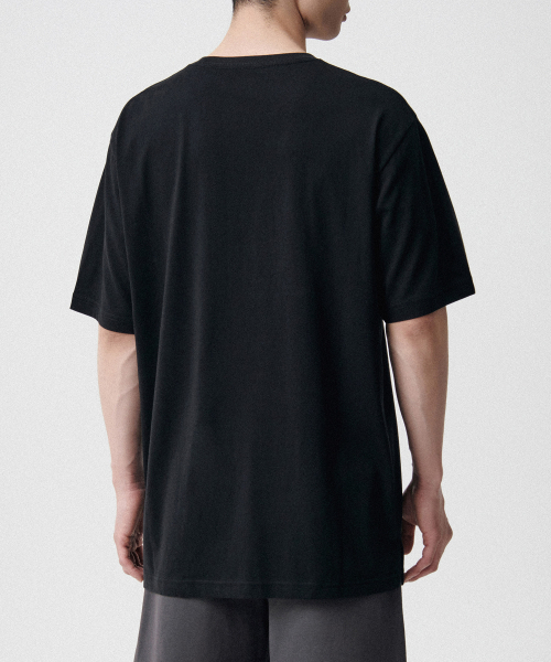 MUSINSA STANDARD（ムシンサスタンダード）の「クールタンダードレイヤードクルーネックTシャツ_通常丈 [ブラック]（Tシャツ/カットソー・メンズ・その他・L/2XL/XL/M）」の3枚目の写真
