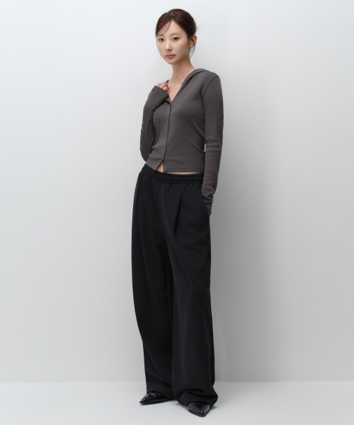 MUSINSA STANDARD WOMAN（ムシンサスタンダードウーマン）の「ウィメンズディープタックバリアブルワイドラウンジスウェットパンツ[ブラック]（スウェットパンツ・レディース・その他・X-SMALL/SMALL/MEDIUM/LARGE）」の3枚目の写真