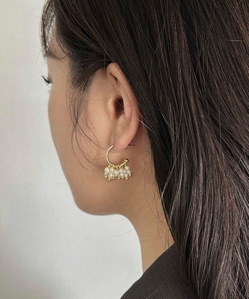 小粒フェイクパールピアス ゴールド シルバー 両耳 結婚式（ピアス（両