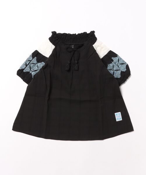 zuppa di zucca（ズッパ デ ズッカ）の「＊綿100％＊袖刺繍タッセルブラウス（シャツ/ブラウス・キッズ・ブラック・120cm/130cm/110cm）」の5枚目の写真