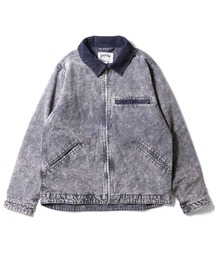 HOUSTON（ヒューストン）の「HOUSTON　ケミカルウォッシュZIPワークジャケット（ミリタリージャケット）」