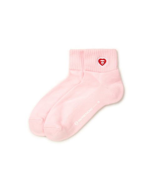 AAPE BY A BATHING APE（エーエイプバイアベイシングエイプ）の「AAPE NOW SOCKS（ソックス/靴下・メンズ・ホワイト/ブラック/ライトピンク・LARGE/SMALL）」の3枚目の写真