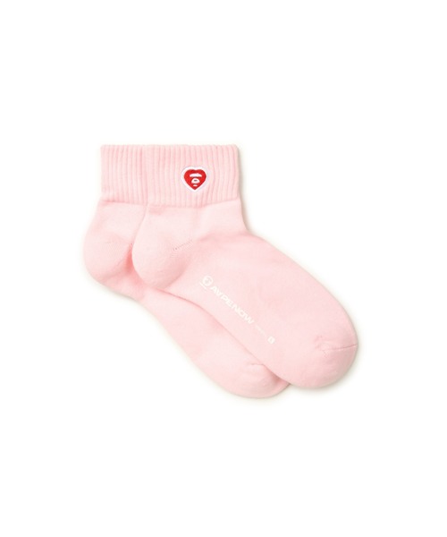 AAPE BY A BATHING APE（エーエイプバイアベイシングエイプ）の「AAPE NOW SOCKS（ソックス/靴下・メンズ・ホワイト/ブラック/ライトピンク・LARGE/SMALL）」の8枚目の写真