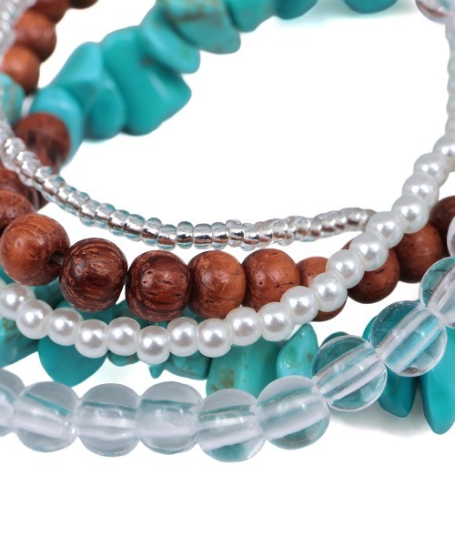 チチカカ(チチカカ)の「異素材ビーズ5連ブレスレット(ブレスレット・レディース・ホワイト/ブルー・FREE)」の7枚目の写真