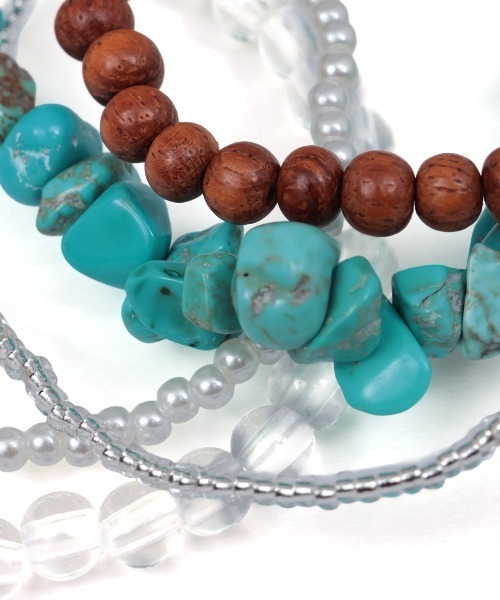 チチカカ(チチカカ)の「異素材ビーズ5連ブレスレット(ブレスレット・レディース・ホワイト/ブルー・FREE)」の8枚目の写真