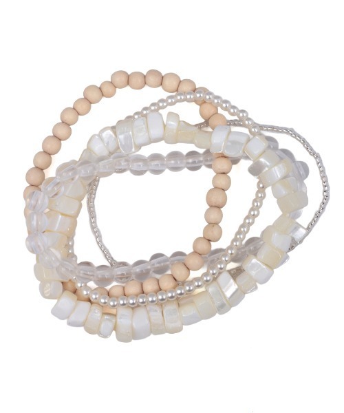 チチカカ(チチカカ)の「異素材ビーズ5連ブレスレット(ブレスレット・レディース・ホワイト/ブルー・FREE)」の4枚目の写真