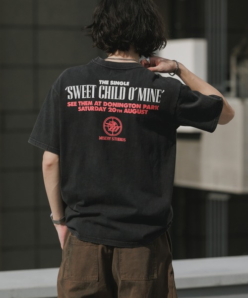 ALL RUNS（オールランズ）の「Rhinestone Design Crew Neck Band T-Shirt / ラインストーンデザイン クルーネック バンドTシャツ（Tシャツ/カットソー・メンズ・ブラック/グレー・M/L）」の5枚目の写真